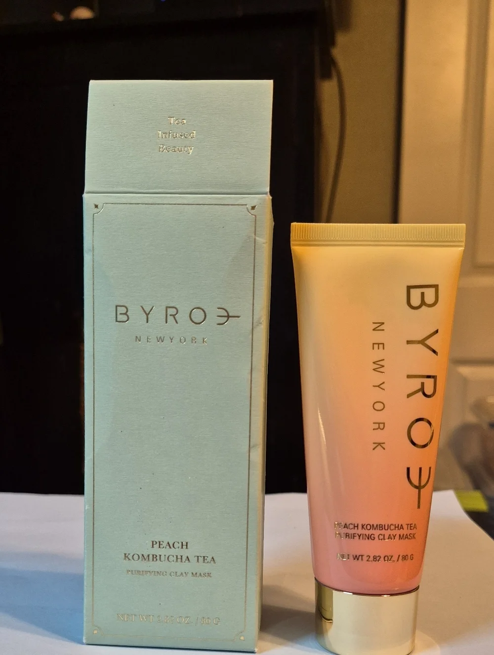 BYROE New York Peach Kombucha Tea, Purifying Clay Mask, 2.82oz (Full Size), NIB